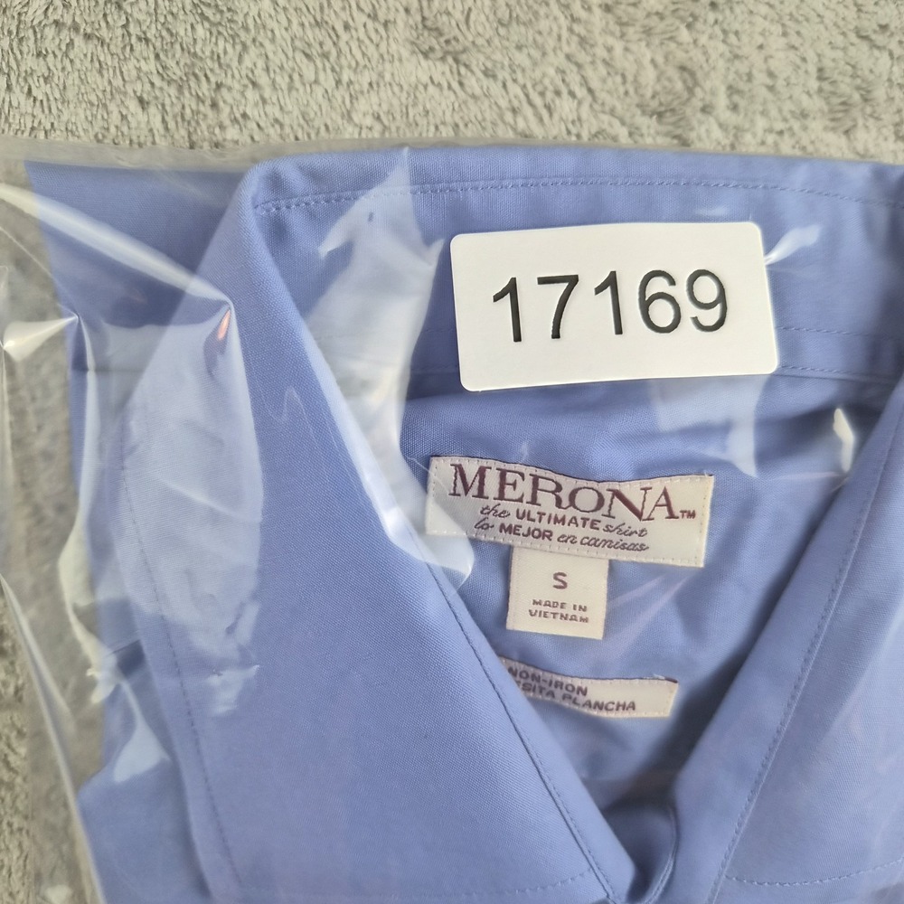 Merona Shirt Mens Small Blue Long Sleeve Dressy Professional‎ Career Office Work - Picture 10 of 10
